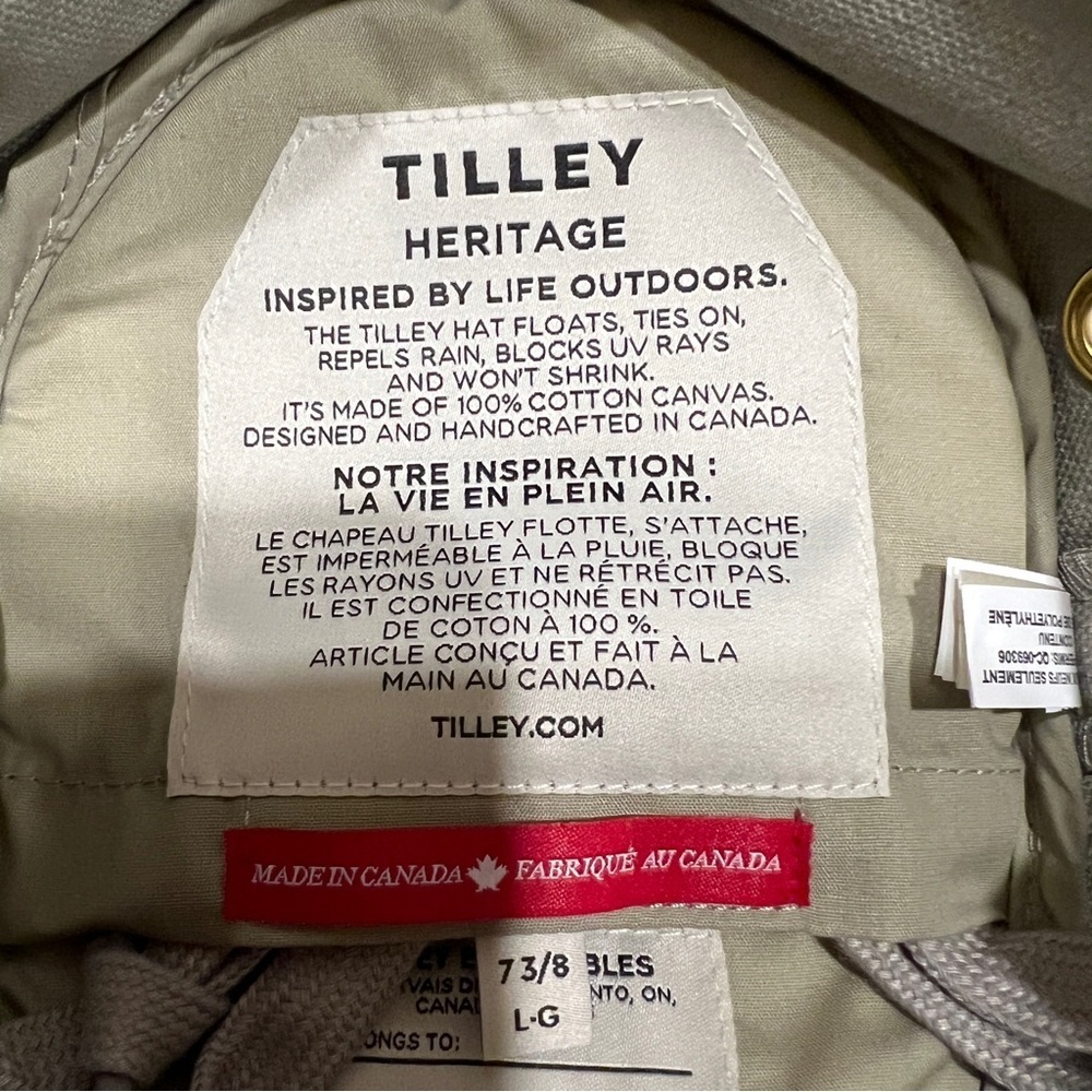 TILLEY T5 ADVENTURE HAT - KHAKI/OLIVE   - SIZE 7 3/8- NWT - UNISEX - Picture 9 of 11